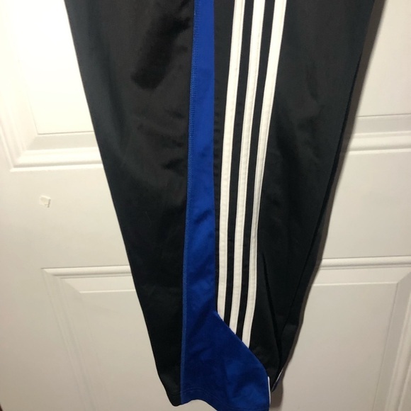 Adidas Track Pants Black and Blue with white stripes Medium - Picture 3 of 7